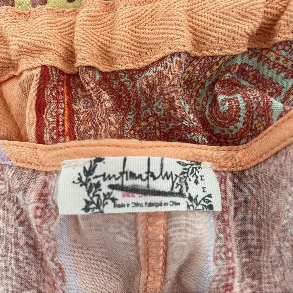 Free People Intimately Paisley Leopard Print Short Sleeve Romper - 37618